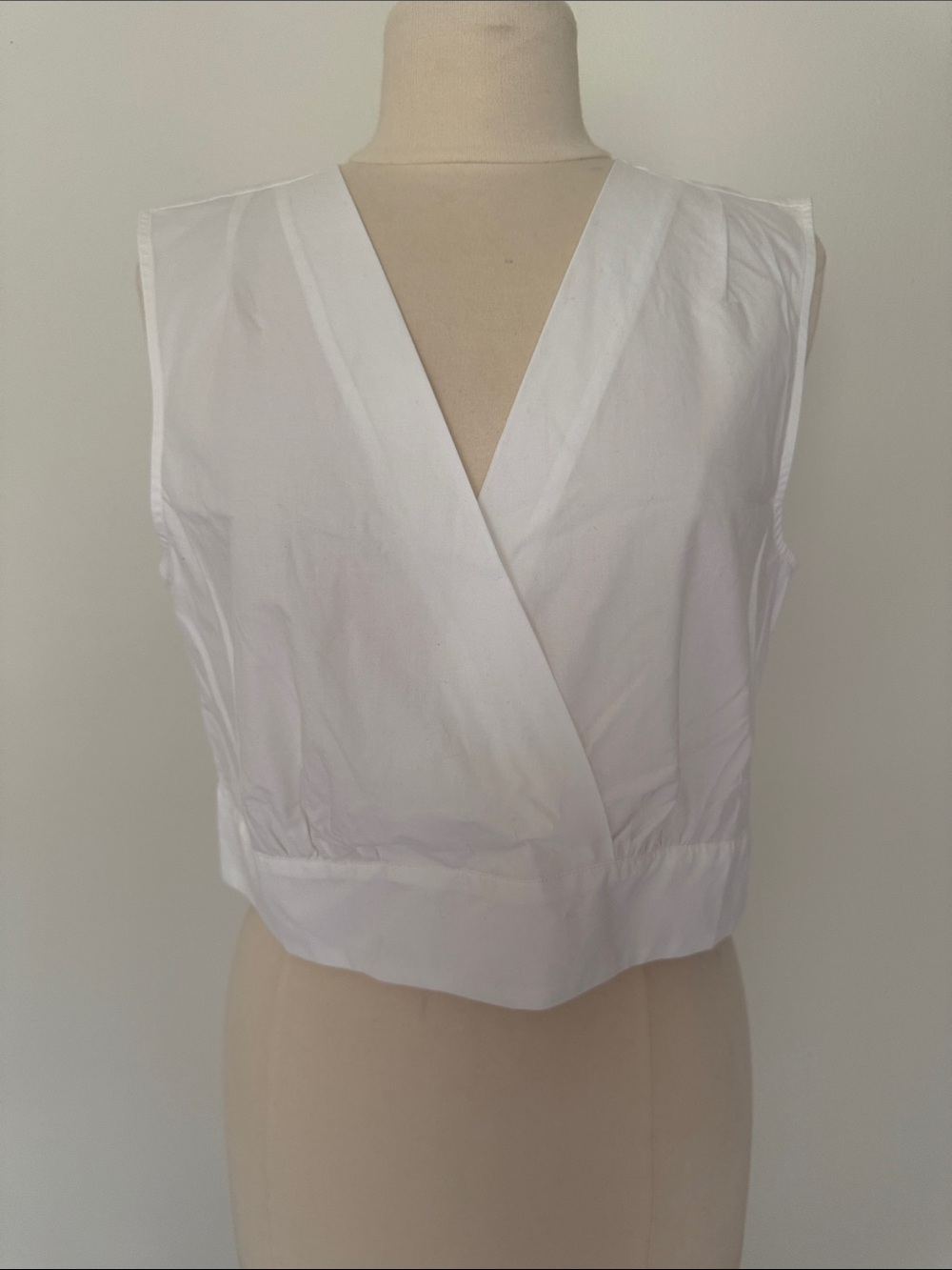 Banana Republic Factory White Wrap-Front Sleeveless Camisole